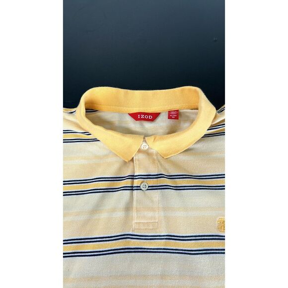 Men's Short Sleeve Polo Shirt Izod Yellow XL - Picture 3 of 4